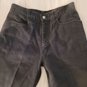 VINTAGE Lawman Black High Waist Western Straight Long Tall Bareback 31 x 35 1/4"